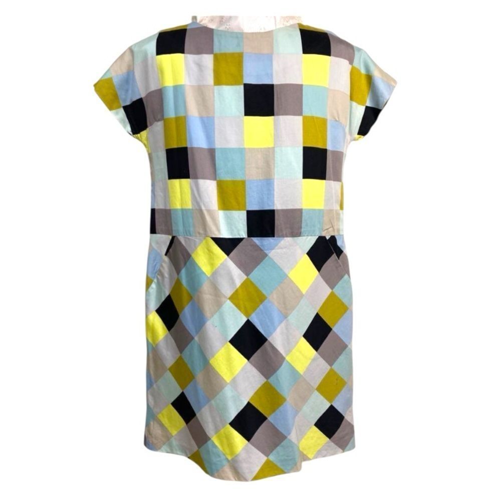 Marimekko TASAR Colorful Checker Mini Dress Size 34 Tunic Mod Retro Geometric XS